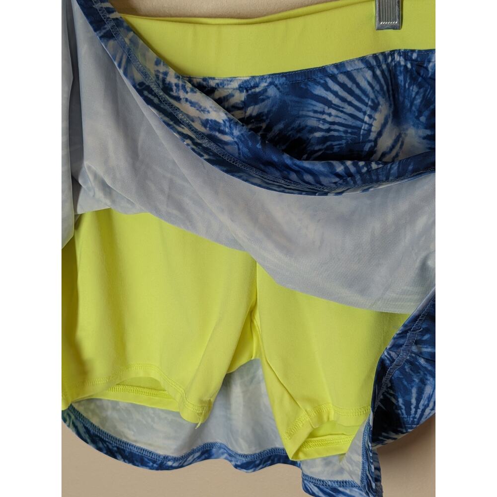 LANDS' END Pull-on Quick Dry Active Skort Girls XL 14-16 Blue Palm Tie Dye - Picture 4 of 7